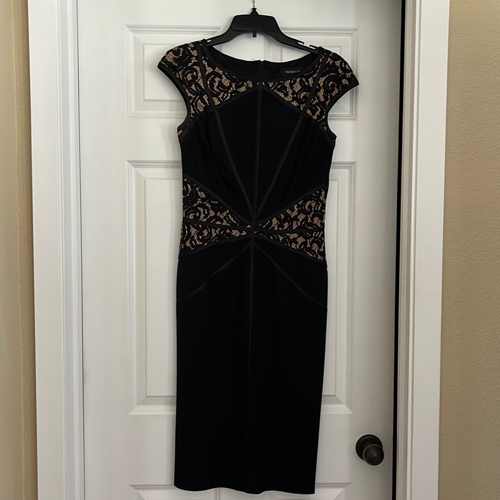 Tadashi Shoji Black and Tan dress